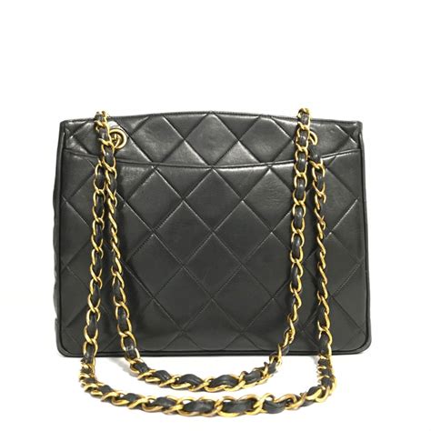 chanel black over shoulder bag|Chanel vintage black shoulder bag.